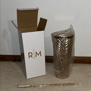 NWT - Rachel Miriam Dream Big Gold Tumbler with Straw